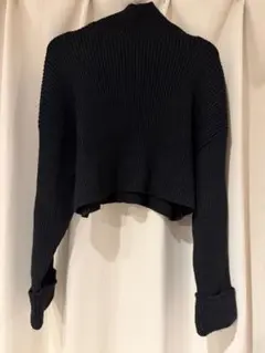 ZARA ハイネック リブニット ブラック Lサイズ