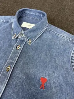 ami paris デニムシャツ ハート刺繍のサムネイル