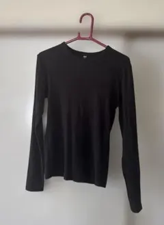 UNIQLO ユニクロ リブ 長袖 ブラック S