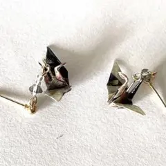 折り鶴ピアス15 ハンドメイド　折り紙