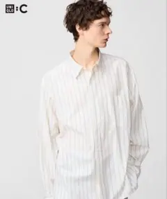 UNIQLO C ブロードオーバーサイズシャツ/ストライプ