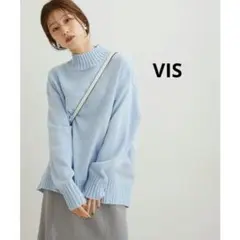 新品タグ付　VIS　ハイネックニットプルオーバー　バックスリット