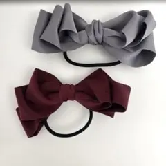 リボンヘアゴム2個セット