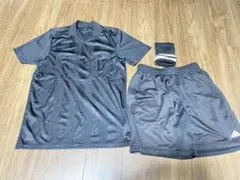 adidas アディダス　サッカー　審判　半袖　黒　フットサル　少年サッカー