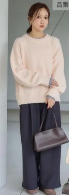 田中里奈　mysa 配色レイヤード風ニットL 中桃