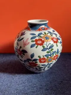 1259 源右衛門 窯造　古伊万里風桜図　花瓶のサムネイル