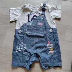 70〜80cm　Buddy Lee オーバーオールロンパース