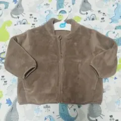 ブラウン フリース ジップアップジャケット