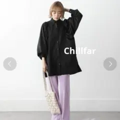Chillfar ボリュームスリーブ　シャツ　バルーンスリーブ ブラック　LLのサムネイル