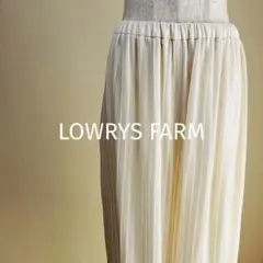 ローリーズファーム　プリーツパンツ　イージー　アイボリー　ロング　白　楽ちん