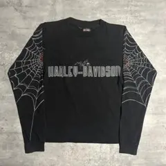 00s ハーレーダビッドソン スパイダーウェブ ロンt t 襤褸 ビンテージ 00s ハーレーダビッドソン スパイダーウェブ ロンt t 襤褸