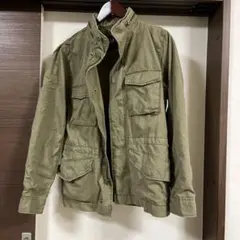オリーブ色 モッズコート コットン混紡