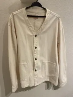 ノーカラー ナイロンジャケット