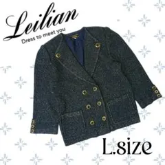 m24〚Leilian レリアン〛ダブルブレスト金ボタンニットジャケットLサイズのサムネイル