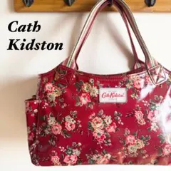 Cath Kidstonトートバッグ 花柄 フラワー ビニール 赤 レッド 美品