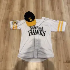 最大値下げ　SoftBank Hawks ホームユニフォームとキャップセット