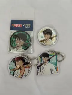 コナン 沖田総司 アクリルキーホルダー 缶バッジ