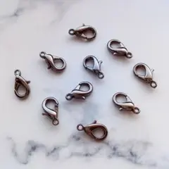 カニカンブラック(大)10個☆留め金☆留め具☆ハンドメイドアクセサリーパーツ