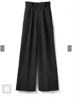 GRL センタープレスワイドタックロングパンツ ブラック S