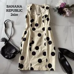 d*2様 バナナリパブリック　ドット柄　ノースリーブワンピース　M