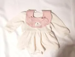 branshesクリーム色のベアデザインワンピース