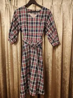 チェックワンピース　春　秋　イギリス