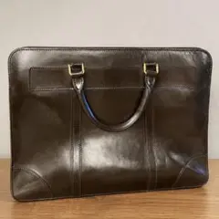 GANZO ビジネスバッグ ダークブラウン レザーのサムネイル