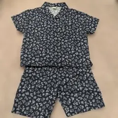 【未着用品】petit main 花柄 半袖シャツとショートパンツ 100cm