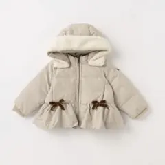 【新品未使用】サイズ80 petit main フード付き中綿コート