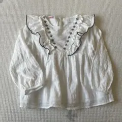 ZARA kids ホワイト フリル長袖シャツ 2-3歳