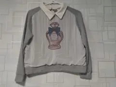 香水ボトルプリント グレー トレーナー