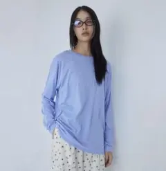 【新品未使用】シールームリンCotton/silkモイストタッチロンT アイリスのサムネイル