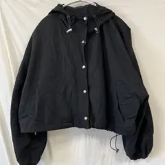 【丈短くて♡♡】ALLUMETTE黒のポリエステルジャケット Lサイズ
