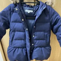 GLOBAL WORK フード付きダウンコート S ネイビー