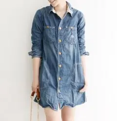 【大幅値下げ(定価の7割引)】ROSSO×LEE別注ワークワンピース(デニム)