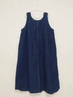 デニムワンピース　2WAY　デニムジャンパースカート　Lサイズ　春服