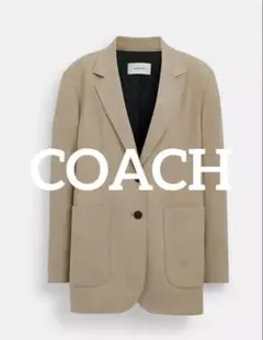 COACH ベージュ テーラードジャケット Lのサムネイル