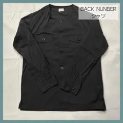 BACK NUNBER シャツ ノーカラー ノーカラーシャツ L ブラック 黒