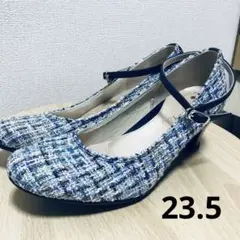 処分価格【新品】チェック柄　ヒール　パンプス