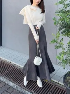 GRL スエードマーメイドスカート[dk930] サイズL ベージュ系