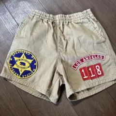 デニムダンガリー　キッズ　ハーフパンツ　100