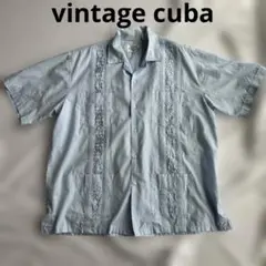 vintage cuba キューバシャツ　ライトブルー