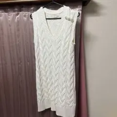 Radyノースリーブニットミニワンピース