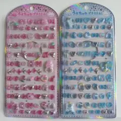 うるちゅるプチシール ピンク・青 ボンボンドロップシール 2シートセット