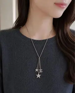 CHANEL シャネル 08P ココマーク スター ラインストーン ネックレスのサムネイル