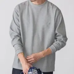 SHIPSシップス ワンポイント ロゴ バーズアイ クルーネック 長袖のサムネイル