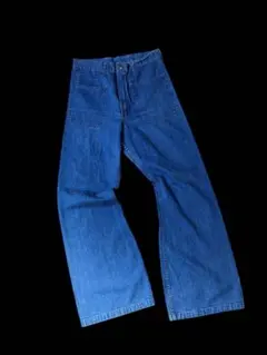 濃紺 USNAVY アメリカ軍 80s セーラパンツ フレアデニム40R - メルカリ