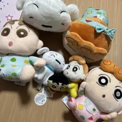 クレヨンしんちゃん ぬいぐるみ 7体セット シロ　ひまわり　パジャマ柄