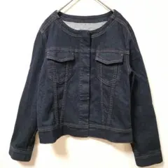 美品✨ロートレアモン ノーカラー デニムジャケット インディゴ ストレッチ 40のサムネイル