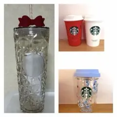 スタバ コールドカップタンブラー リボン SAKURA ダブルウォール 2点